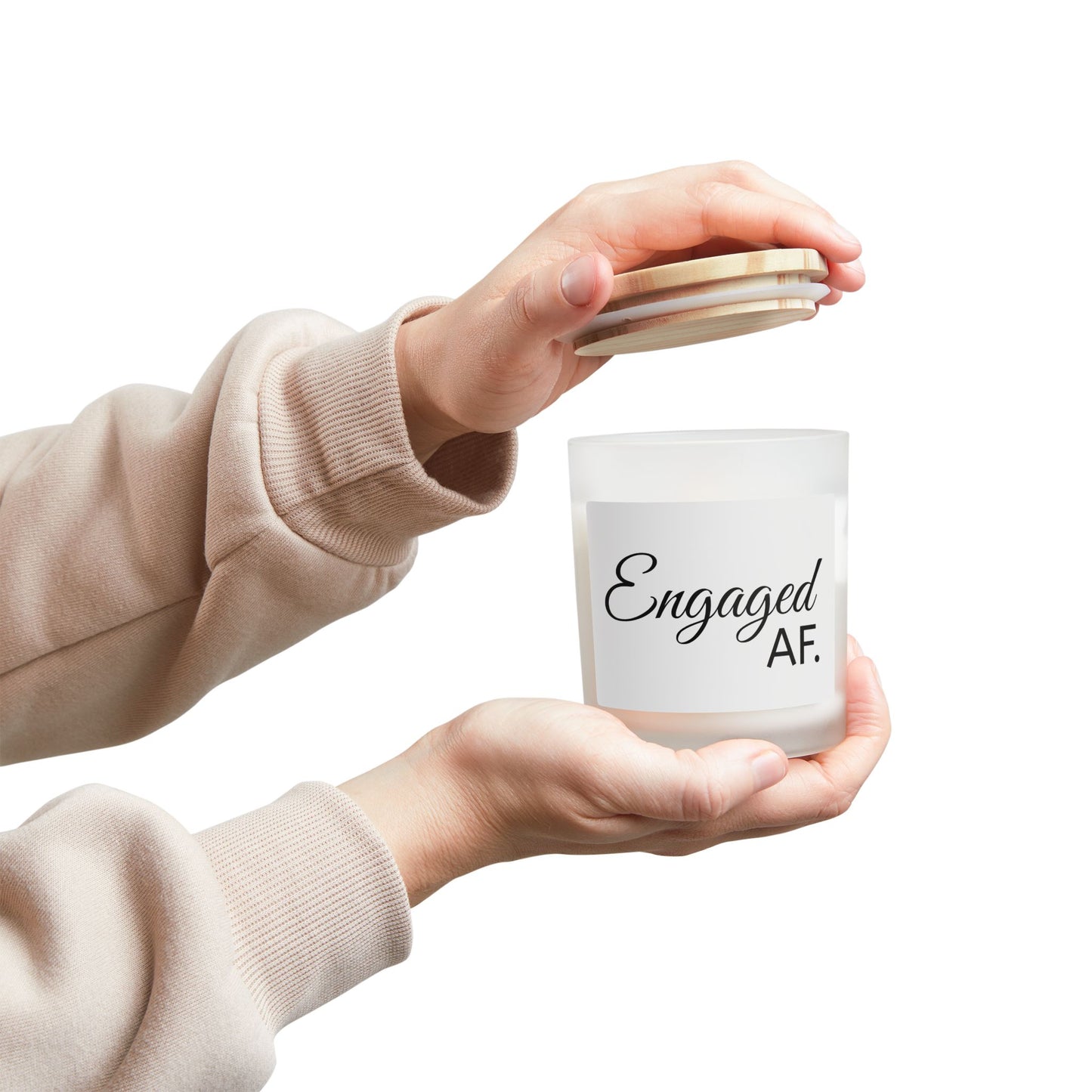 Engaged AF. Frosted Glass Candle - Perfect for Engagement Gifts and Celebrations