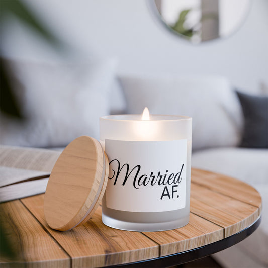 Frosted Glass Candle - Married AF, Perfect Wedding Gift